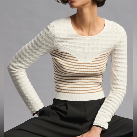 Anthropologie Sweaters - Anthropologie Maeve Pointelle Sweater Top Medium NWT